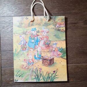 Vintage 90s 2000s Retro Easter Bunny Rabbit Spring Time Gift Bag